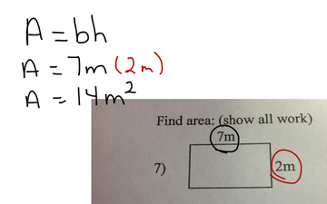 area of a rectangle formula example