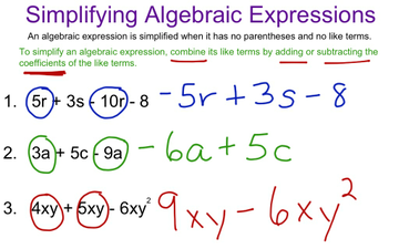 Simplifying Algebraic Expressions | Educreations