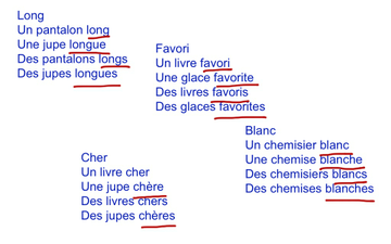 list of french irregular adjectives