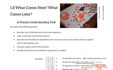 Math 1 - 1.8 What Comes Next? What Comes Later? | Educreations