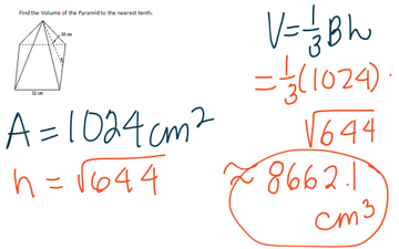 Volume Of A Pyramid Missing The Height Of The Pyramid | Educreations