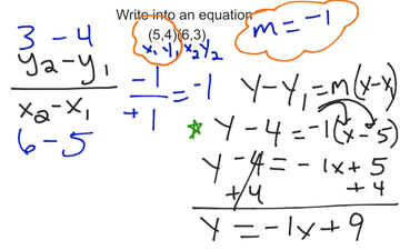 Putting into y=mx+b given two points. | Educreations