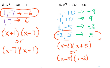 Factoring x^2 + bx + c (c is negative) | Educreations