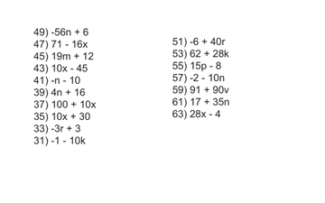 combining like terms answers 31-63 odd | Educreations