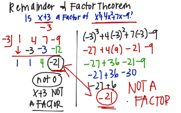 Remainder And Factor Theorem 