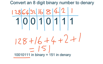 Convert 8 digit binary number to denary | Educreations