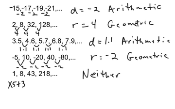 definition of geometric and arithmetic sequences