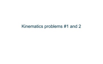 Kinematics Problems And Educreations