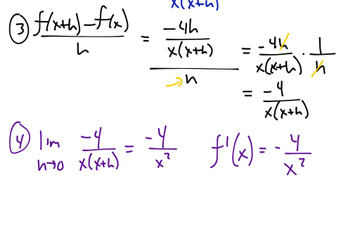 Definition Of Derivative Rational 4/x | Educreations