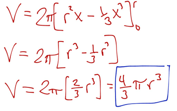 volume of sphere using calculus