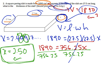 find the volume of the missing dimension of the solid figures given