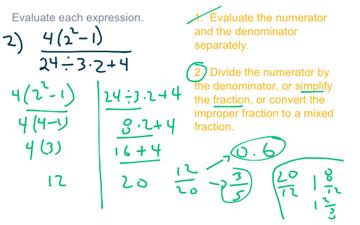 Order Of Operations With A Radical Symbol Or Fraction Bar | Educreations