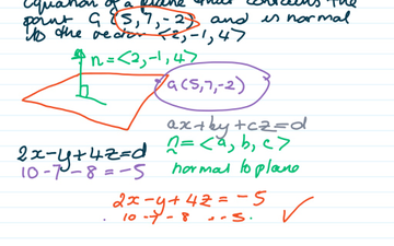 Plane Equation When You Have A Point And A Normal Vector | Educreations