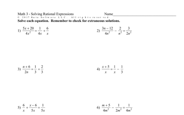Math 3 - Solving Rational Equations | Educreations