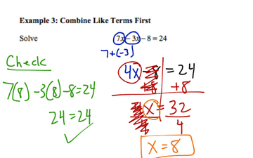 Combine Like Terms First To Solve An Equation | Educreations