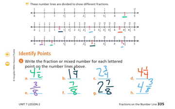 unit 7 lesson 3 locate fractions on the number line