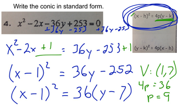 Rewrite Parabola In Standard Form (conics) | Educreations