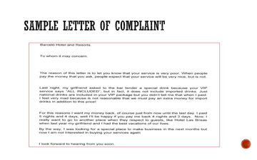 complaint letter educreations