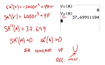 Optimization Part 1 Can Minimize Surface Area Given Volume Constraint